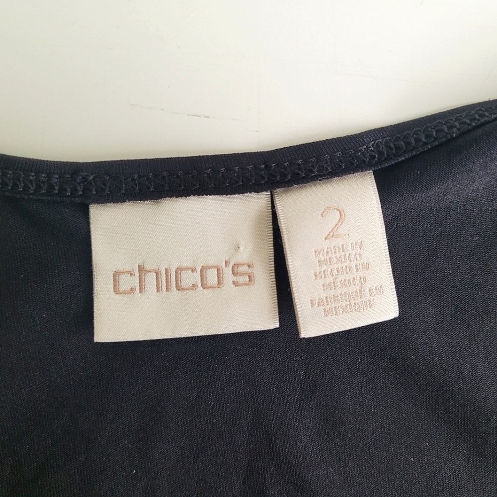 Chicos Nylon Spandex Stretchy Tank Top Black Womens 2 Large - Picture 4 of 4